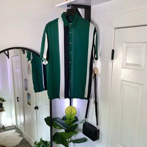 Zara Slim Fit Flowy Stripe Shirt